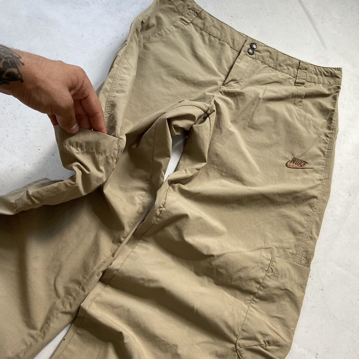 Nike Nike Vintage Track Baggy Pants Brown Drill Y2K Joggers Nylon Size US 30 / EU 46 - 8 Thumbnail