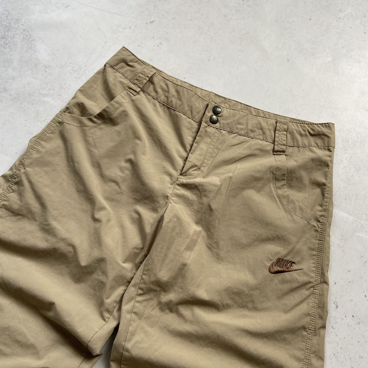 Nike Nike Vintage Track Baggy Pants Brown Drill Y2K Joggers Nylon Size US 30 / EU 46 - 2 Thumbnail