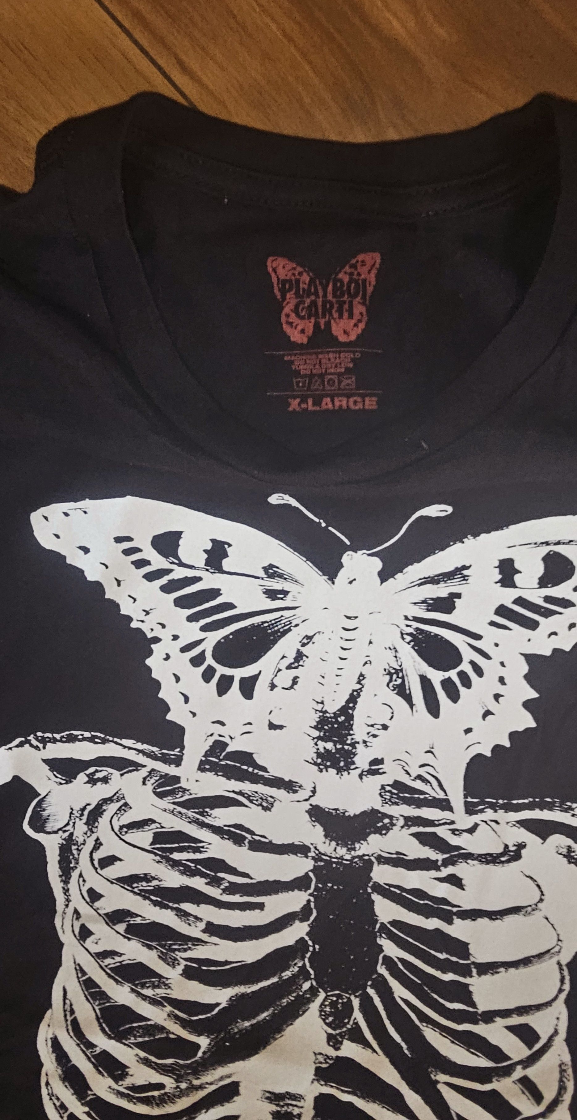 Playboi Carti XL Playboi Carti AWGE Butterfly Skeleton 2017 Tour Merch Tee Size US XL / EU 56 / 4 - 17 Thumbnail