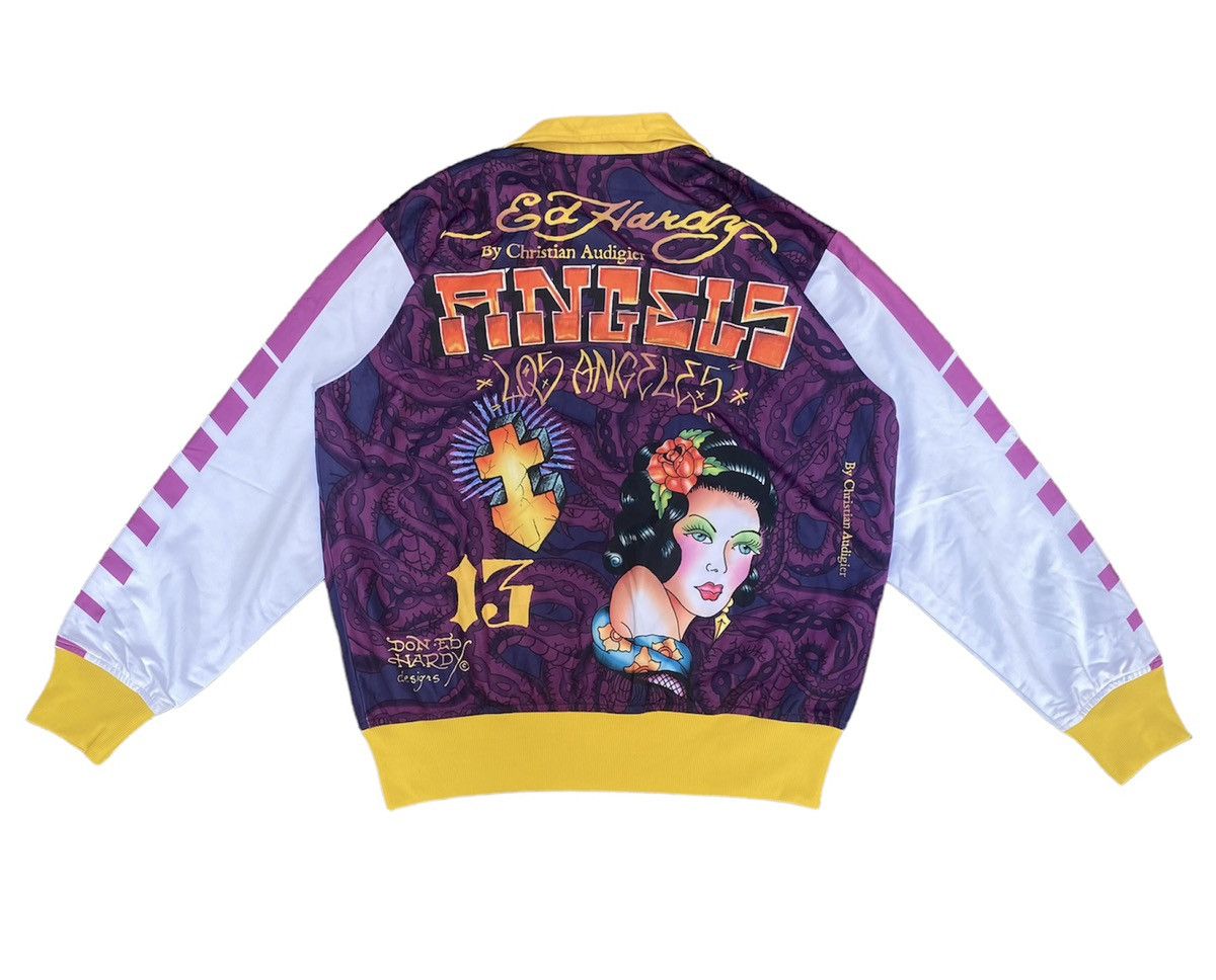 image of Christian Audigier Purple Track Jacket, Men's (Size Large)