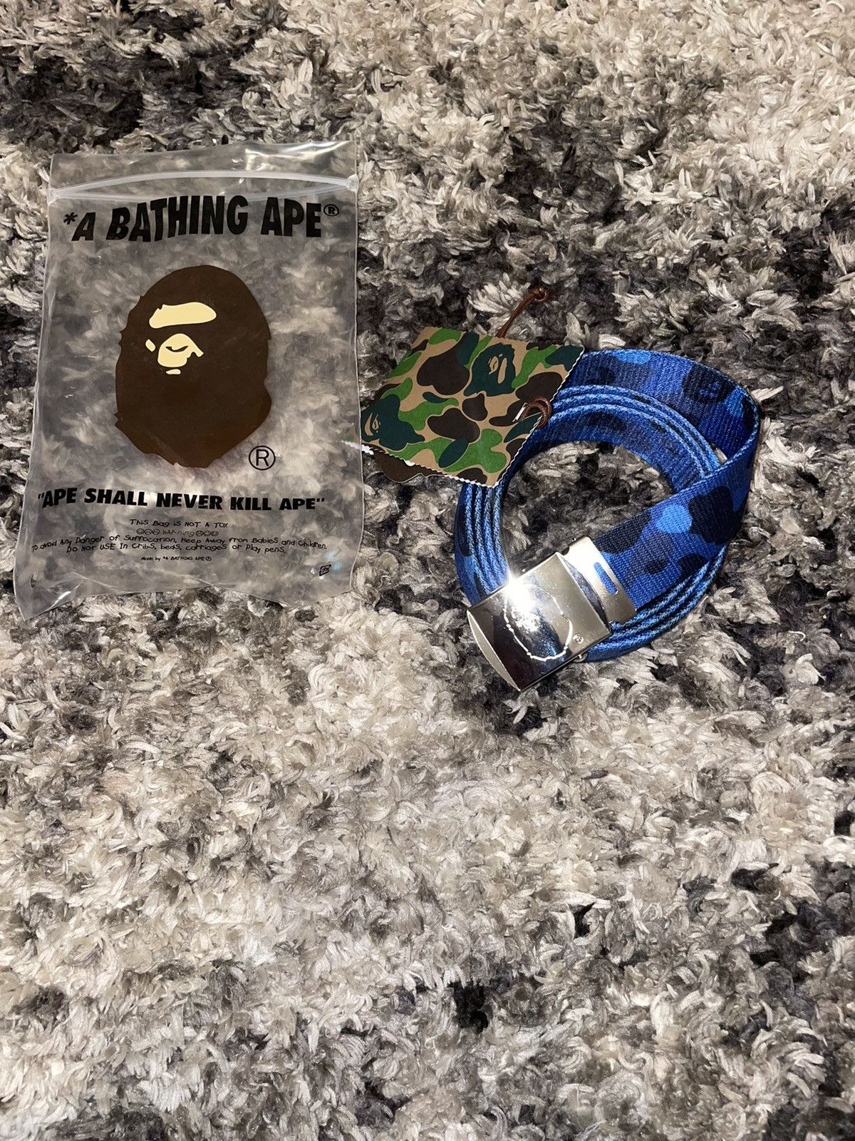 image of Bape Blue Camo Belt, Men's