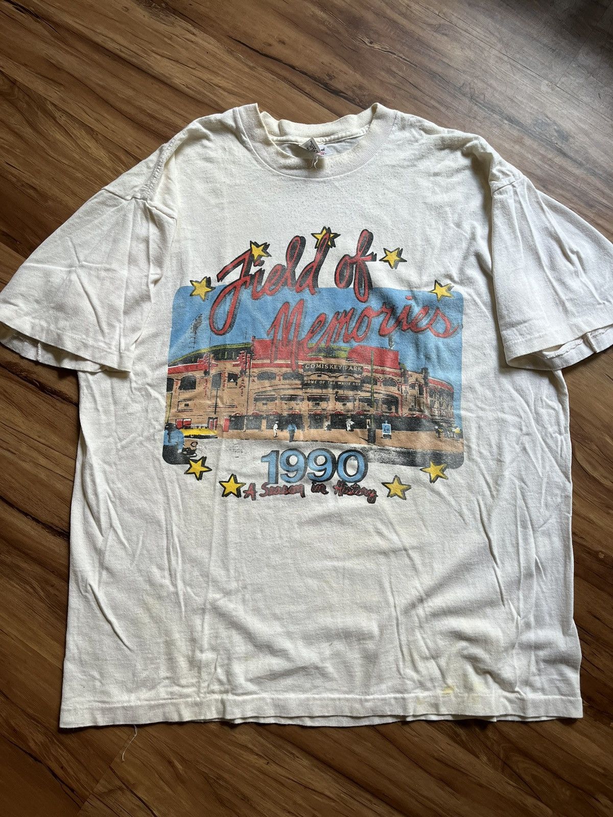 VINTAGE Comiskey Park T Shirt Adult Large 1910-1990 Alore Baseball Mlb  Chicago