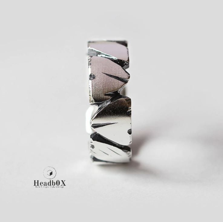 Jewelry Shaped Rock Texture Rings Size ONE SIZE - 4 Thumbnail