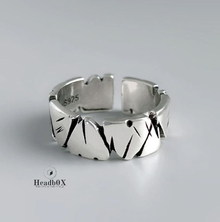 Jewelry Shaped Rock Texture Rings Size ONE SIZE - 1 Thumbnail