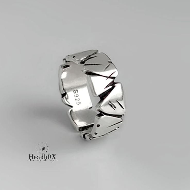Jewelry Shaped Rock Texture Rings Size ONE SIZE - 3 Thumbnail