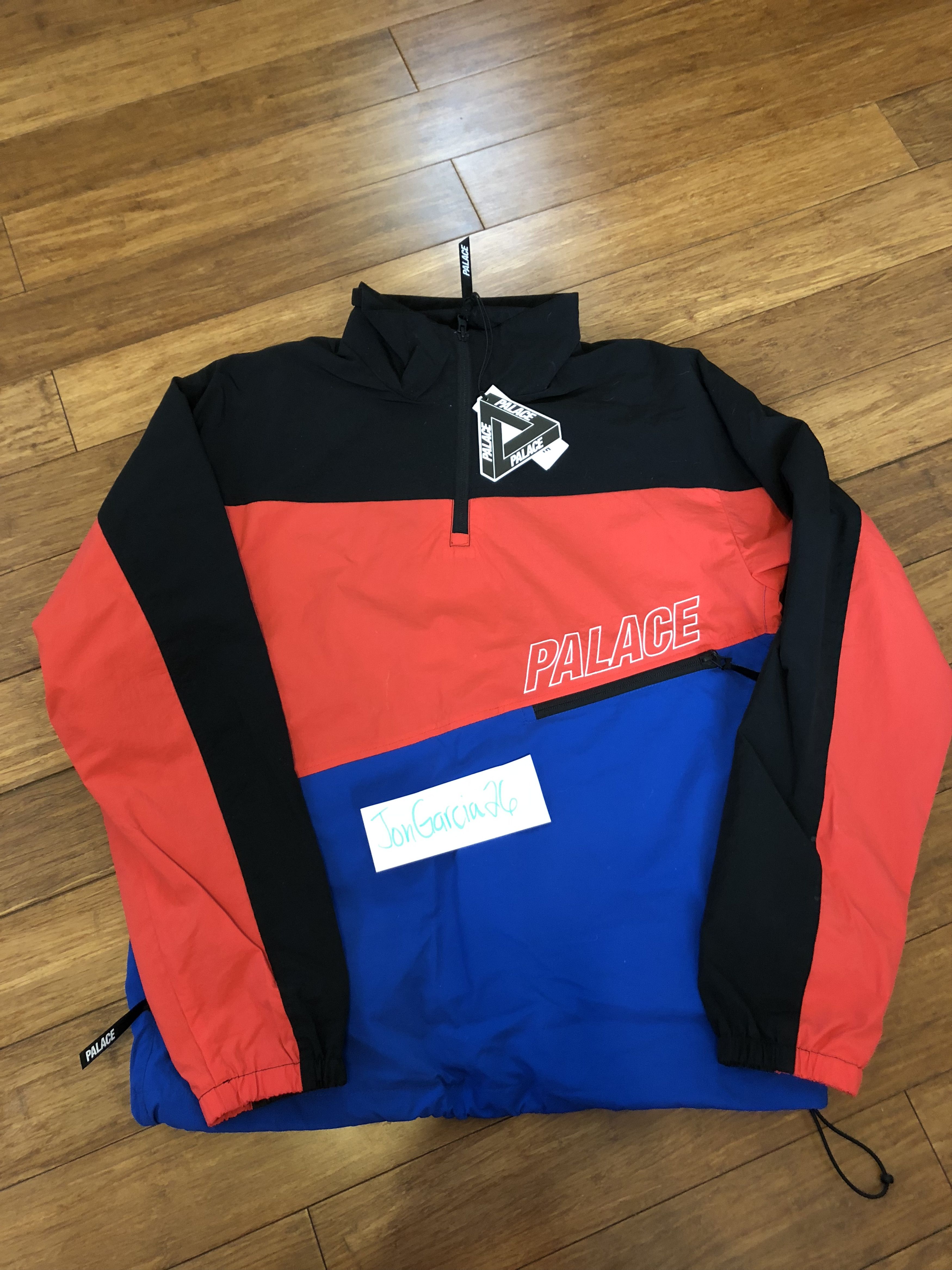 Palace Palace 3 Track Shell Top Black Hibiscus Blue Grailed