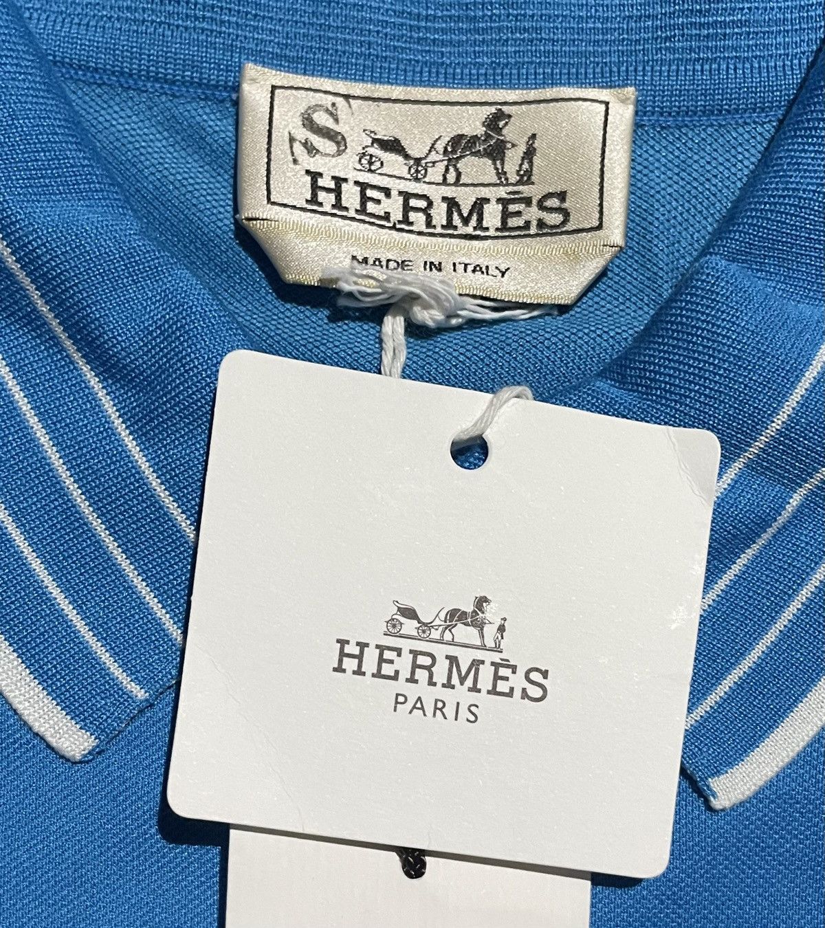 Hermes Blue Cotton Polo Shirt Size US XXL / EU 58 / 5 - 4 Thumbnail