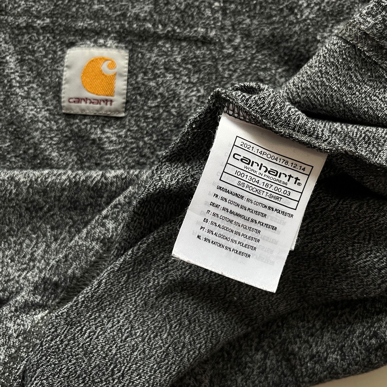 Carhartt Wip S/S Pocket T-Shirt in Charcoal Heather Grey Size US M / EU 48-50 / 2 - 6 Thumbnail