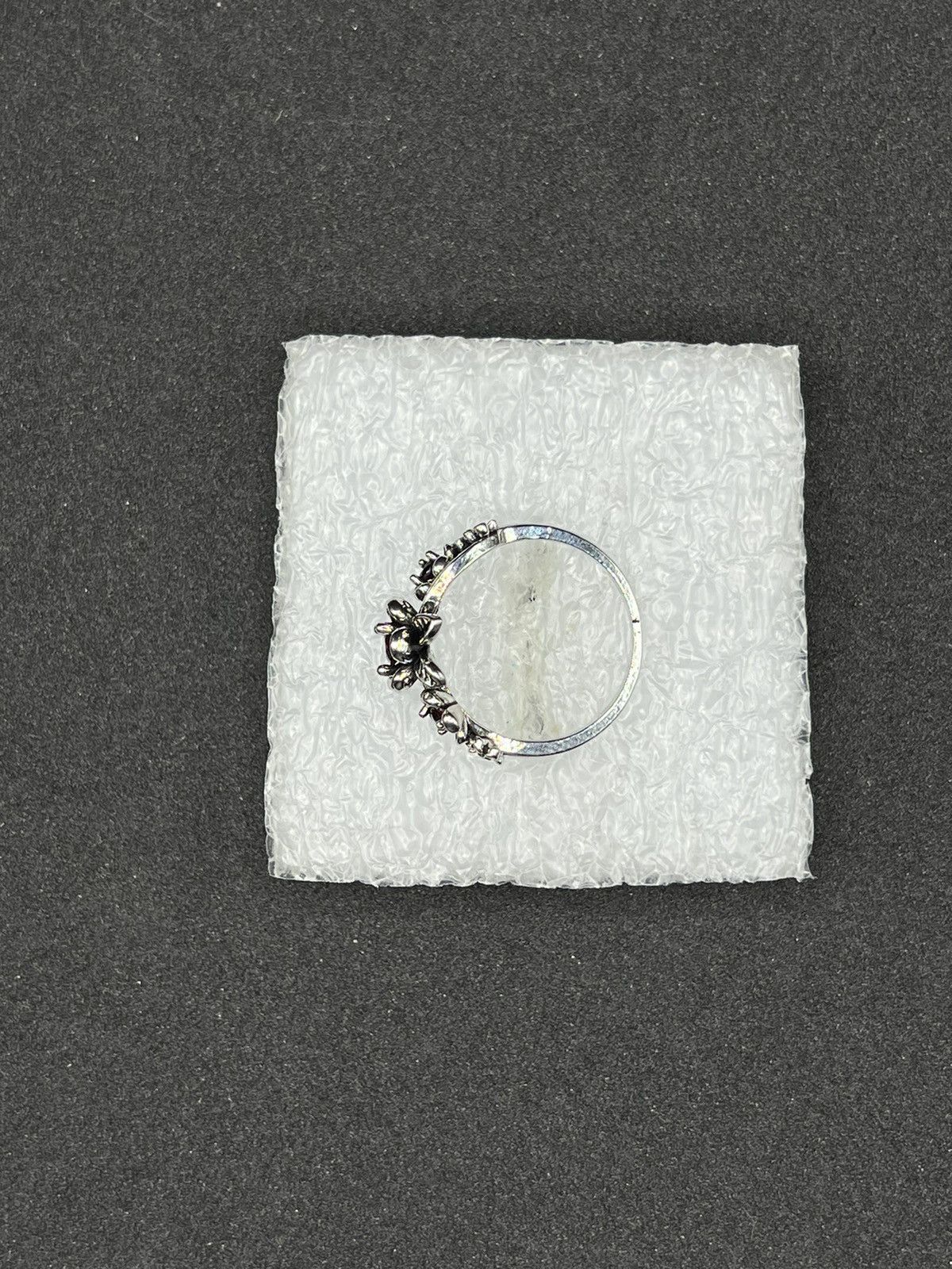 Vintage Red Cz flower Tibetan silver ring - size 8.5 Size ONE SIZE - 3 Thumbnail