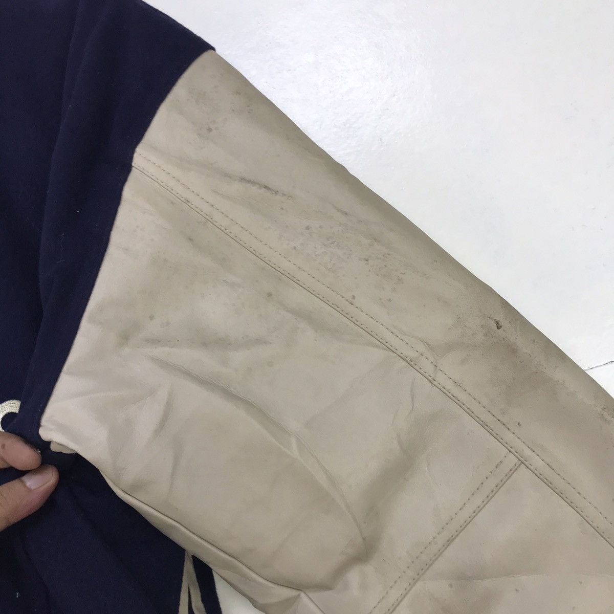 Japanese Brand Suntory Coffee Boss Synthetic Leather Sleeve Varsity Jacket Size US M / EU 48-50 / 2 - 20 Thumbnail