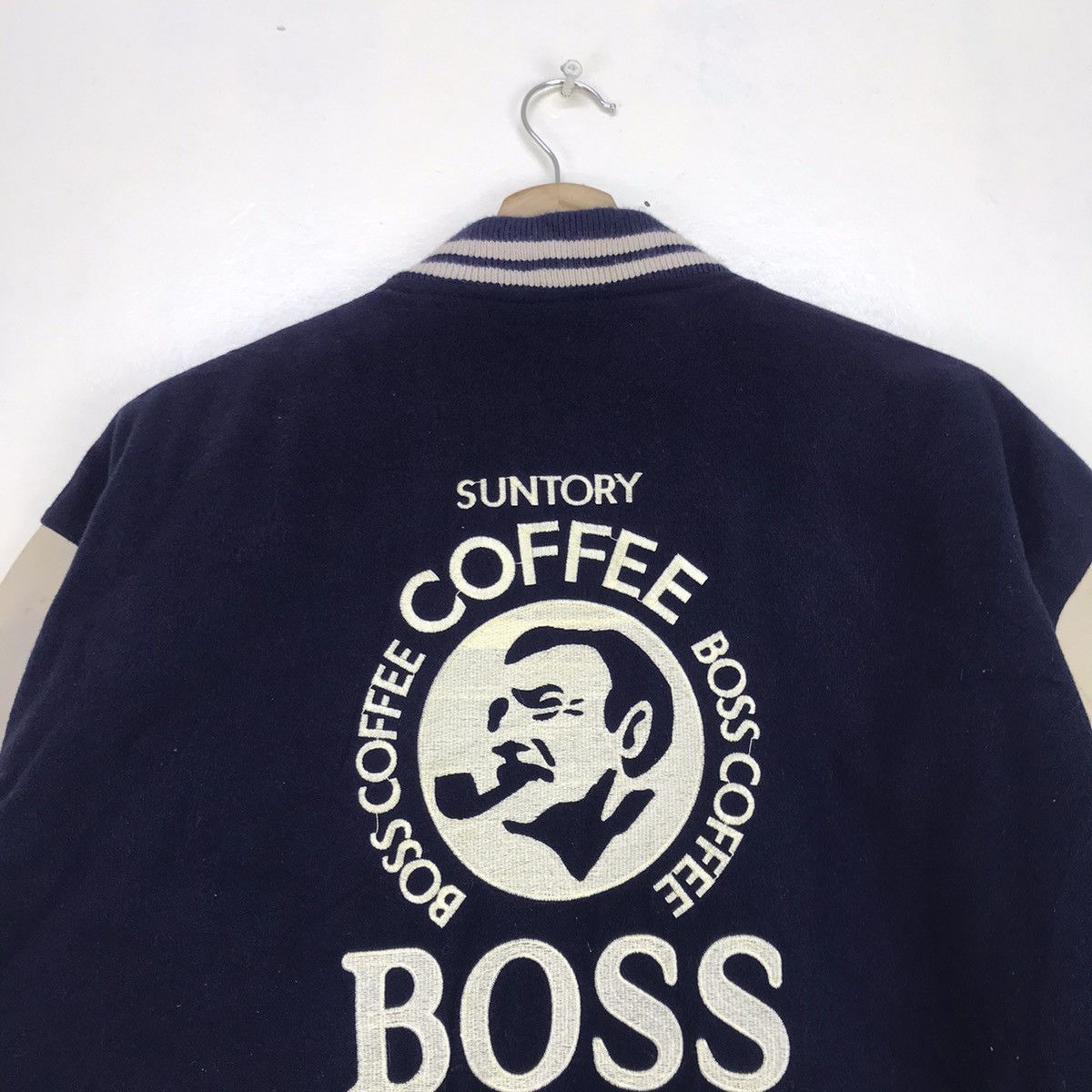 Japanese Brand Suntory Coffee Boss Synthetic Leather Sleeve Varsity Jacket Size US M / EU 48-50 / 2 - 21 Thumbnail