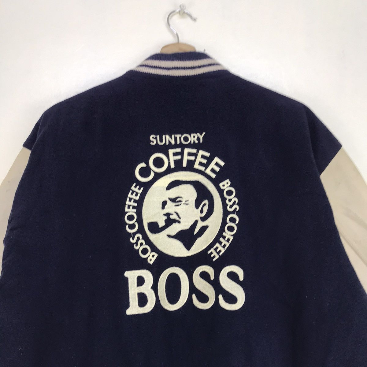 Japanese Brand Suntory Coffee Boss Synthetic Leather Sleeve Varsity Jacket Size US M / EU 48-50 / 2 - 15 Thumbnail