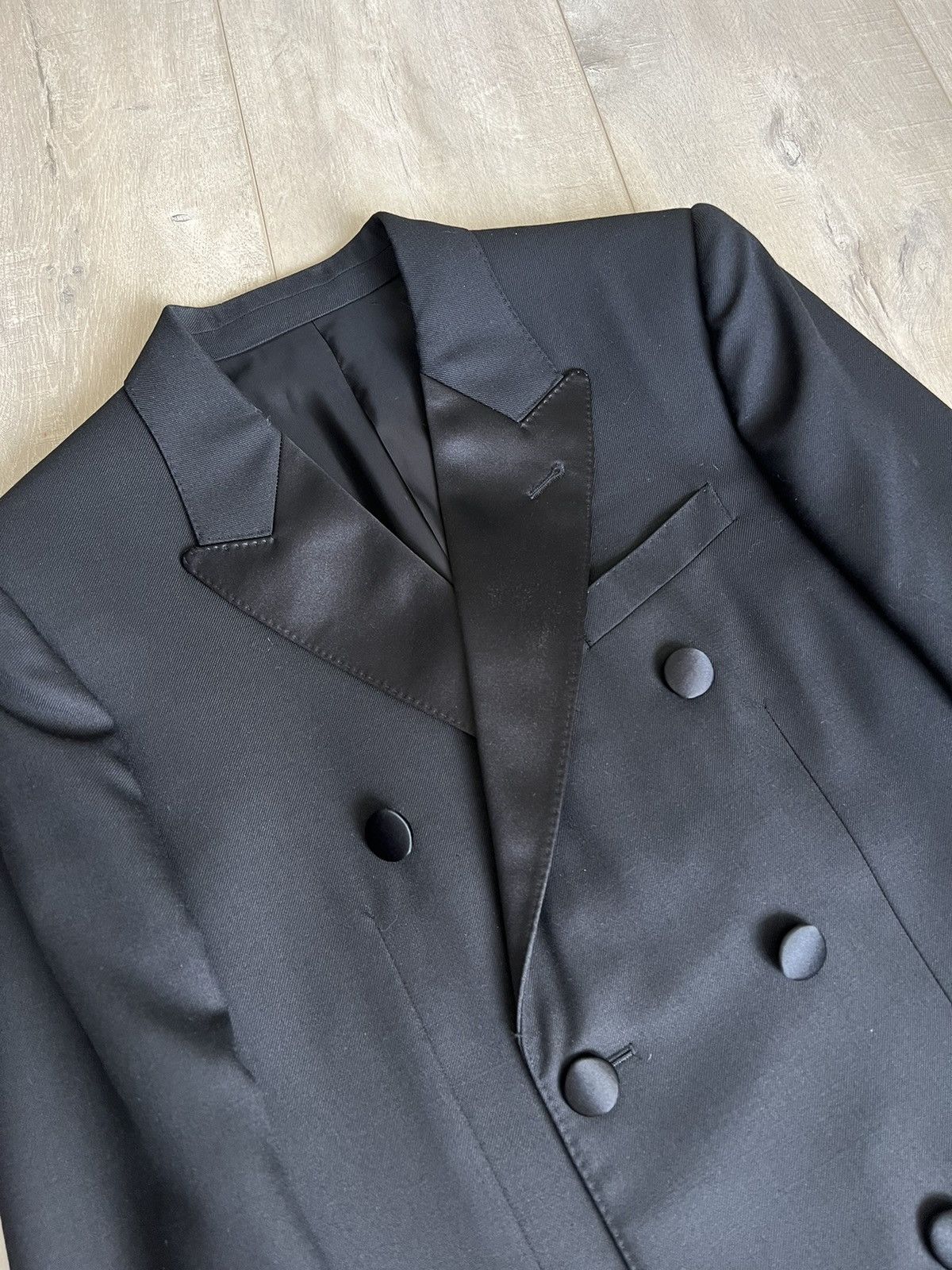 Celine × Hedi Slimane SS20 Double Satin Collar Jacket sz50 Size 50S - 2 Thumbnail