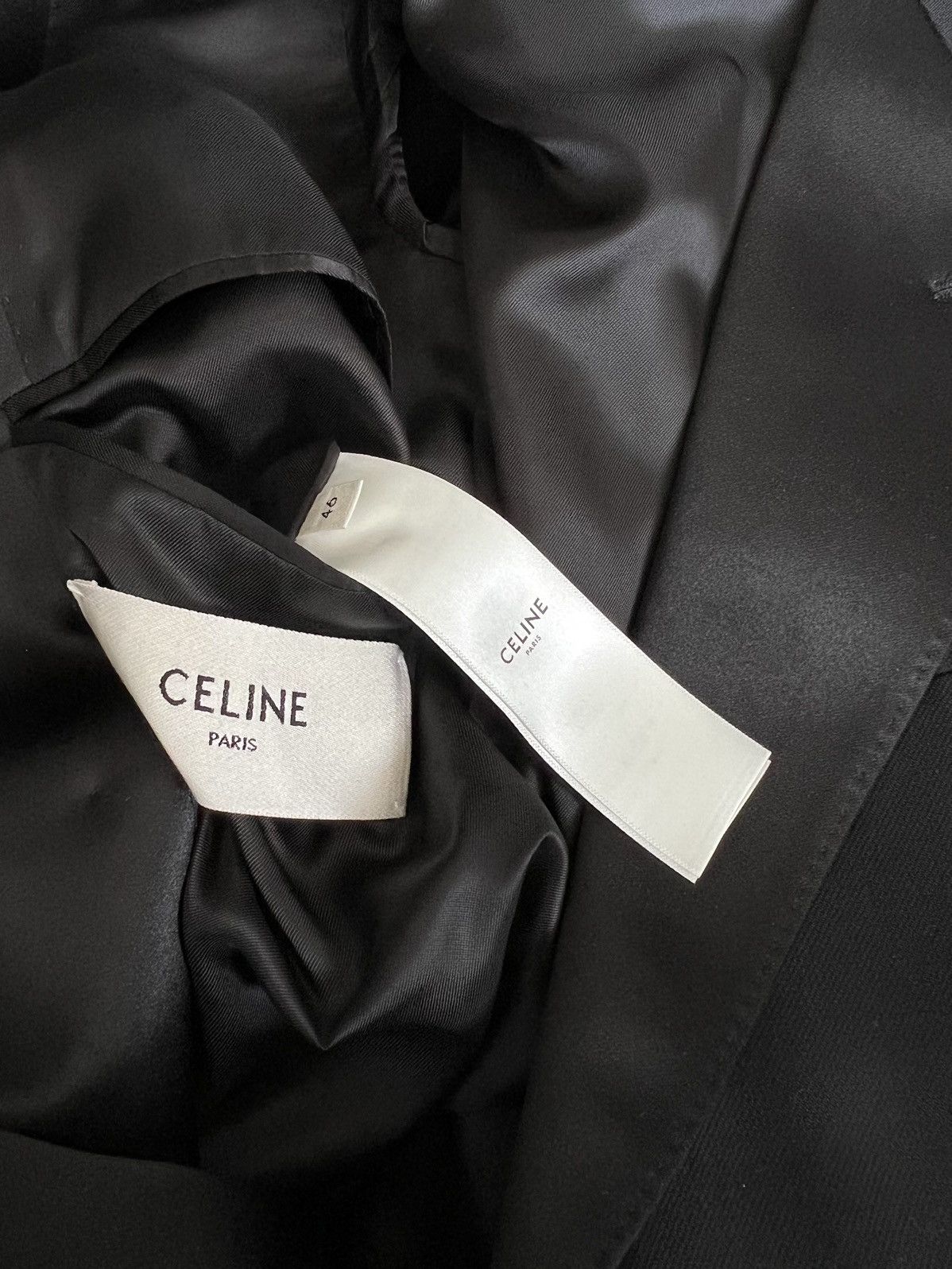 Celine × Hedi Slimane SS20 Double Satin Collar Jacket sz50 Size 50S - 7 Thumbnail