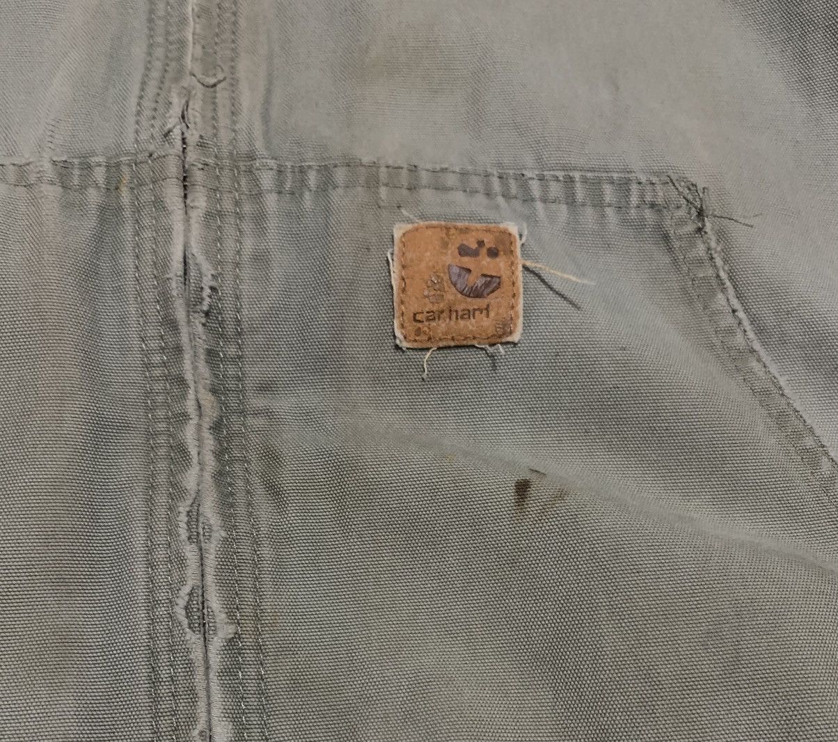 Carhartt Trashed Vintage Carhartt Detroit Jacket Green Sun Faded Size US L / EU 52-54 / 3 - 3 Thumbnail