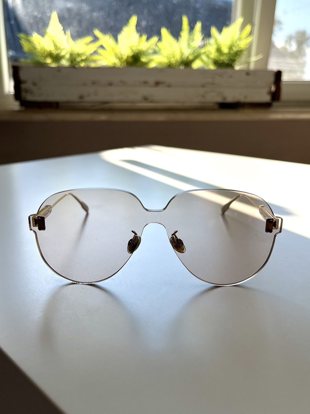 Dior ☆ Y2K DIOR OVERSIZED MASK LIGHT ORANGE SUNGLASSES 