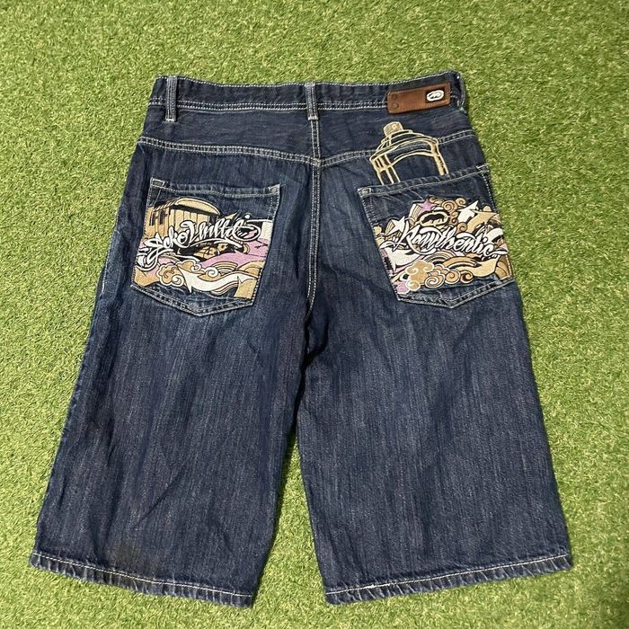 Ecko Unltd. Y2K ECKO UNLTD Shorts 32 Denim Baggy-Fit Rhino Embroidered ...