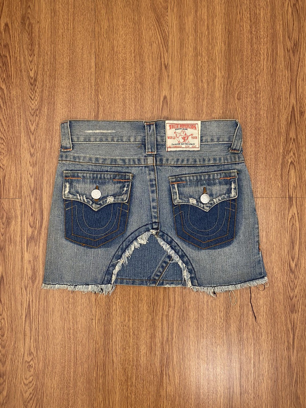 Y2K True religion patcwork jeans mini skirt