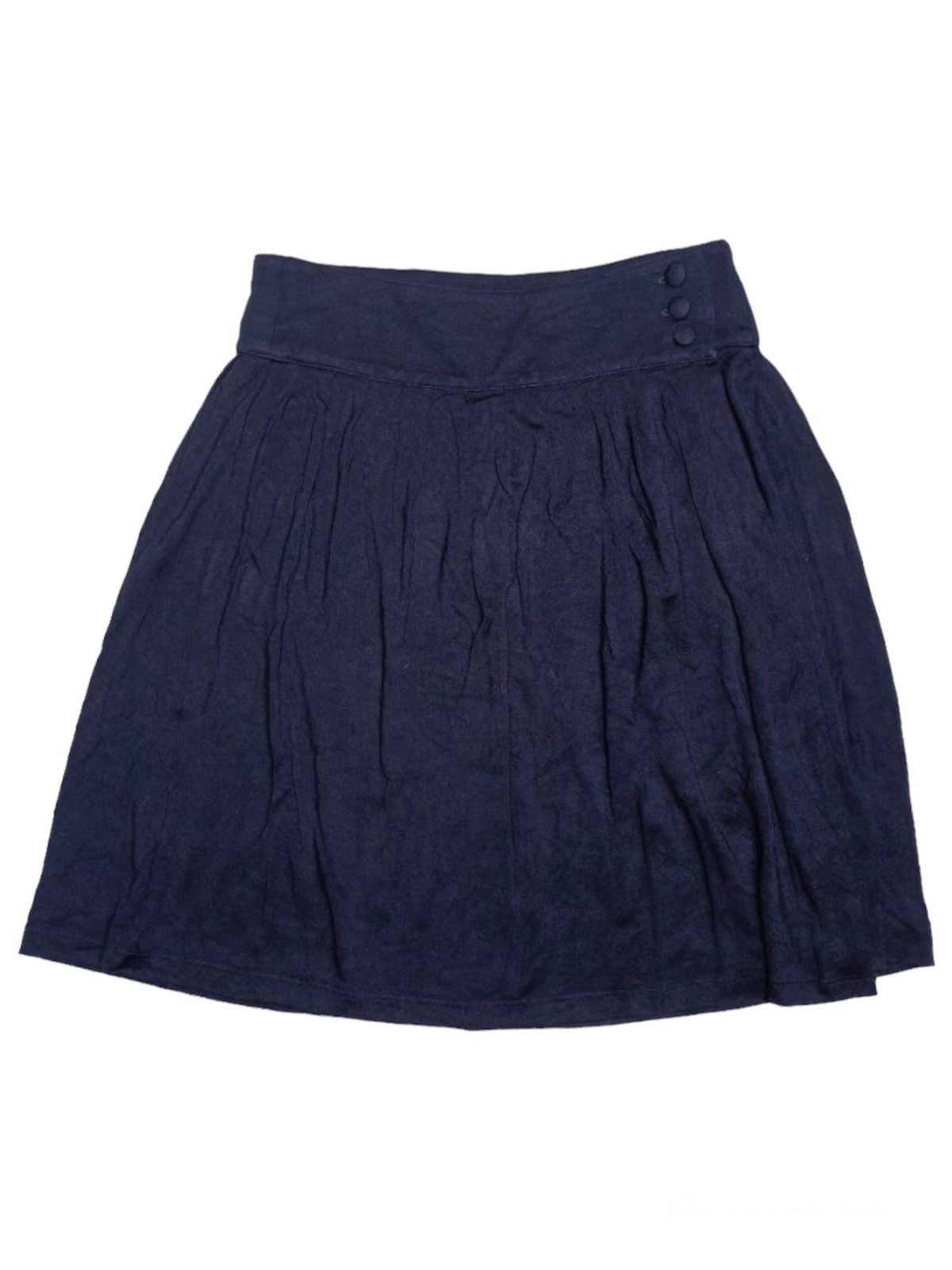 image of Agnes B. Knee Length Wrap Skirt Made In France in Navy, Women's (Size 24)
