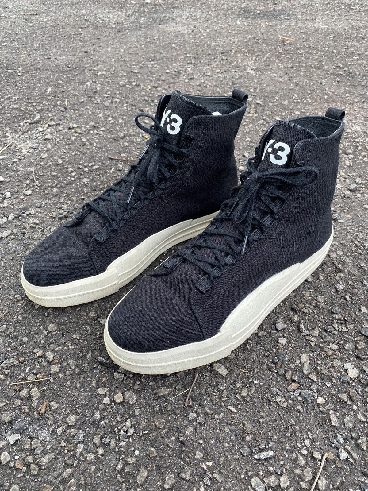 Yohji Yamamoto Y-3 x Adidas Yuben Hi Black Yohji Yamamoto Size US 12.5 / EU 45-46 - 2 Thumbnail