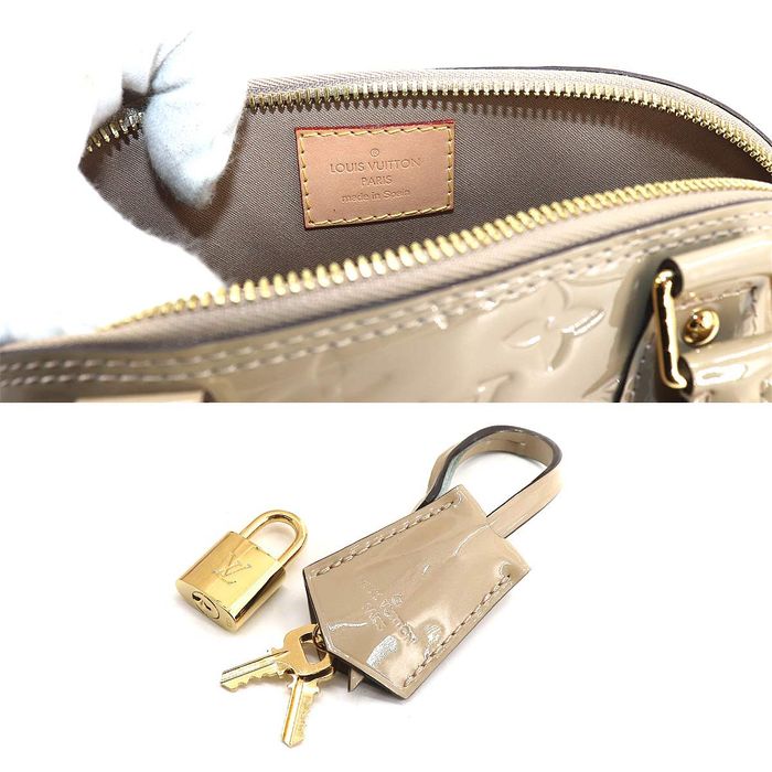 LOUIS VUITTON Vernis Alma BB Hand Shoulder Bag Leather Noir M90063 90209234