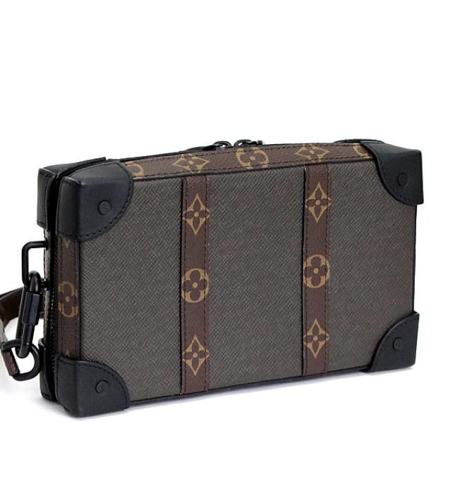Louis Vuitton Soft Trunk Shoulder Bag Wallet Taiga Monogram