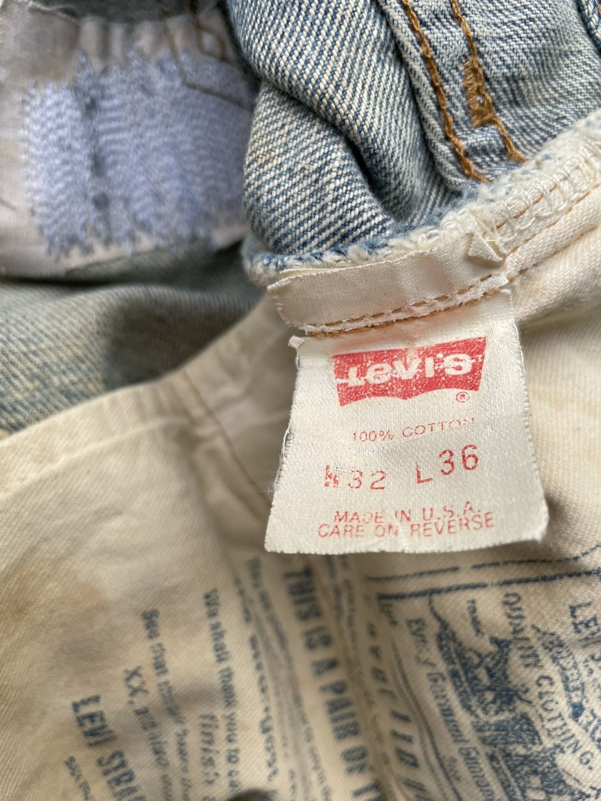 Levi's Vintage Levis 501e Redline 1993 Aging Faded & Rework Denim Size US 30 / EU 46 - 19 Thumbnail