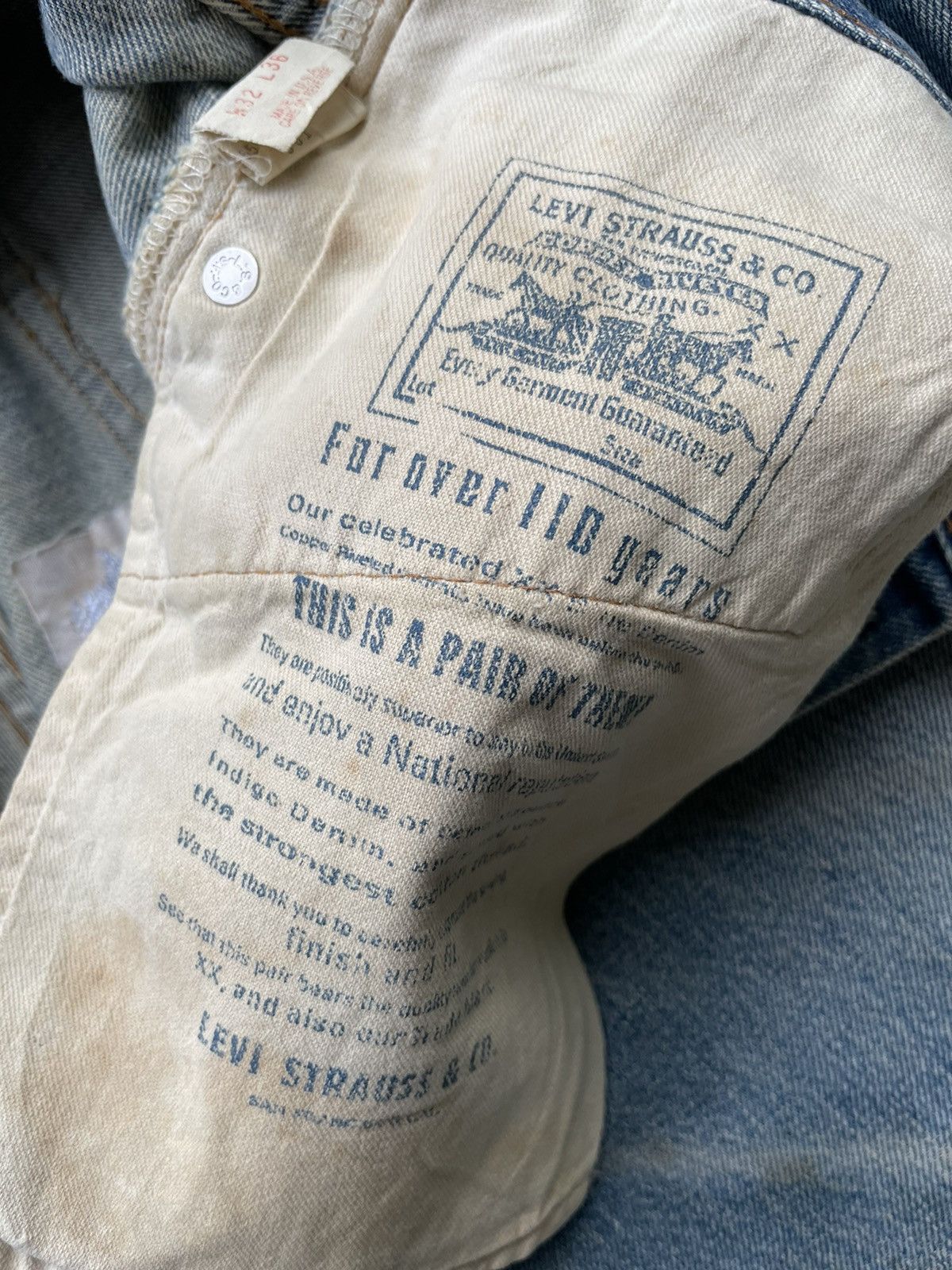 Levi's Vintage Levis 501e Redline 1993 Aging Faded & Rework Denim Size US 30 / EU 46 - 20 Thumbnail