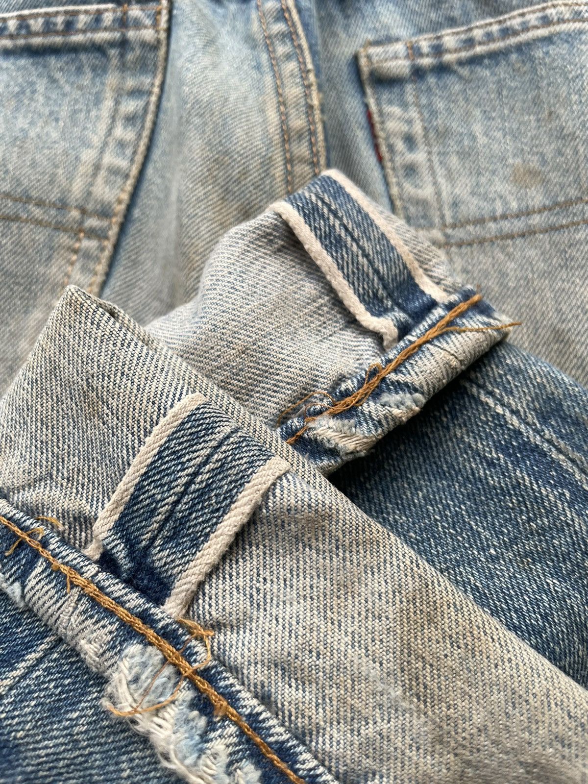 Levi's Vintage Levis 501e Redline 1993 Aging Faded & Rework Denim Size US 30 / EU 46 - 13 Thumbnail