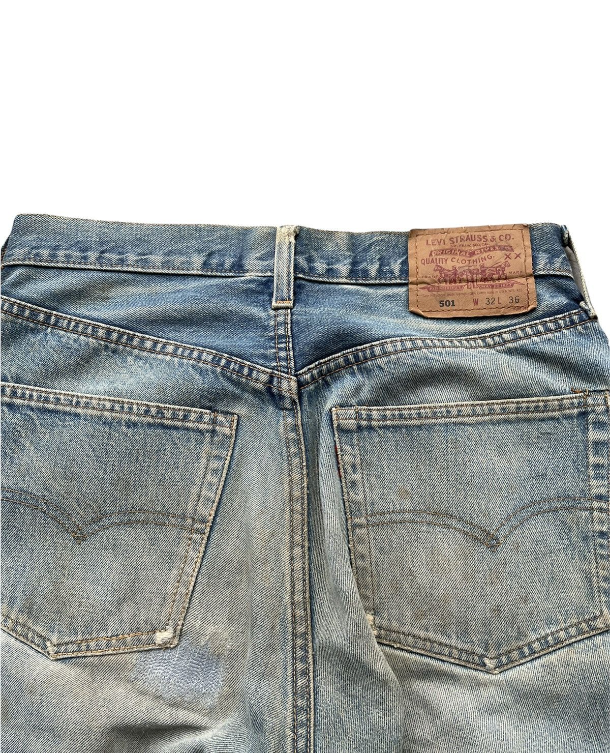 Levi's Vintage Levis 501e Redline 1993 Aging Faded & Rework Denim Size US 30 / EU 46 - 11 Thumbnail