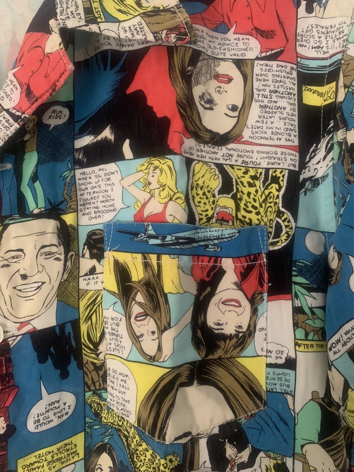 Hysteric Glamour × Japanese Brand × Vintage Hysteric Glamour Comic Button Up Shirt Size L / US 10 / IT 46 - 10 Thumbnail