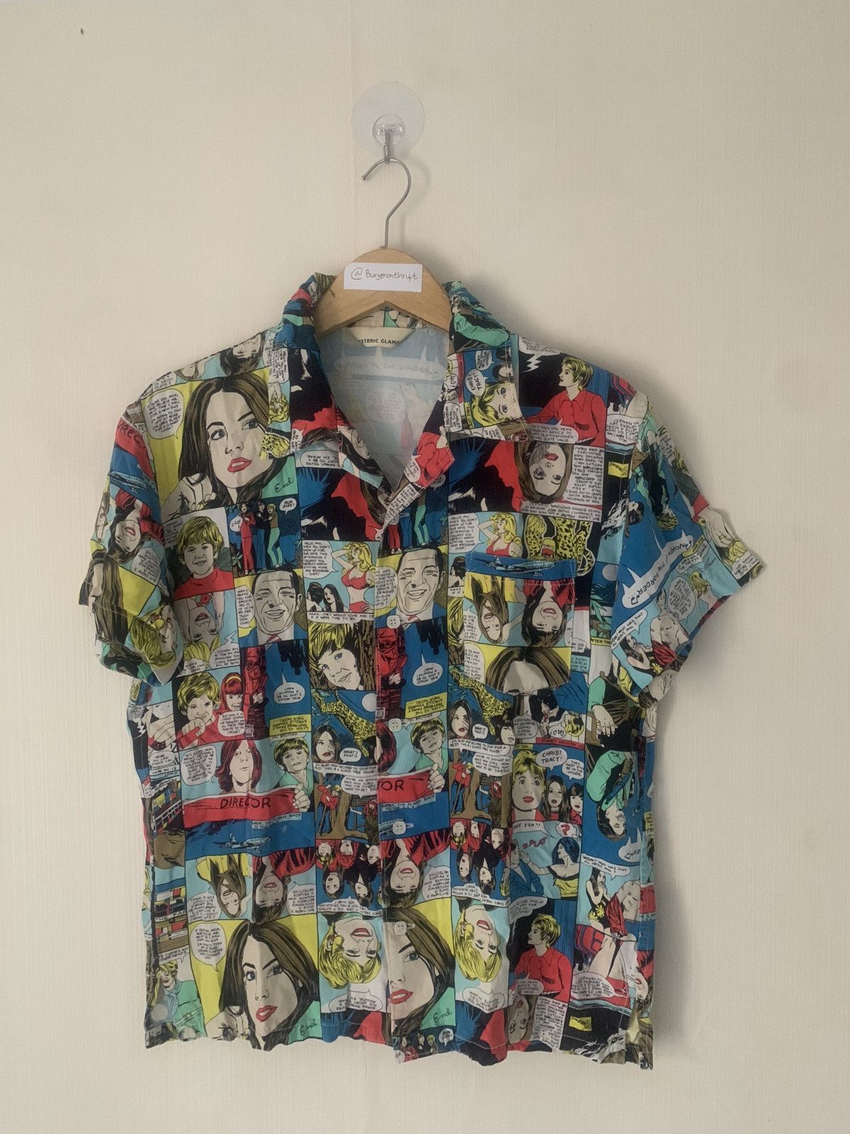 Hysteric Glamour × Japanese Brand × Vintage Hysteric Glamour Comic Button Up Shirt Size L / US 10 / IT 46 - 1 Thumbnail