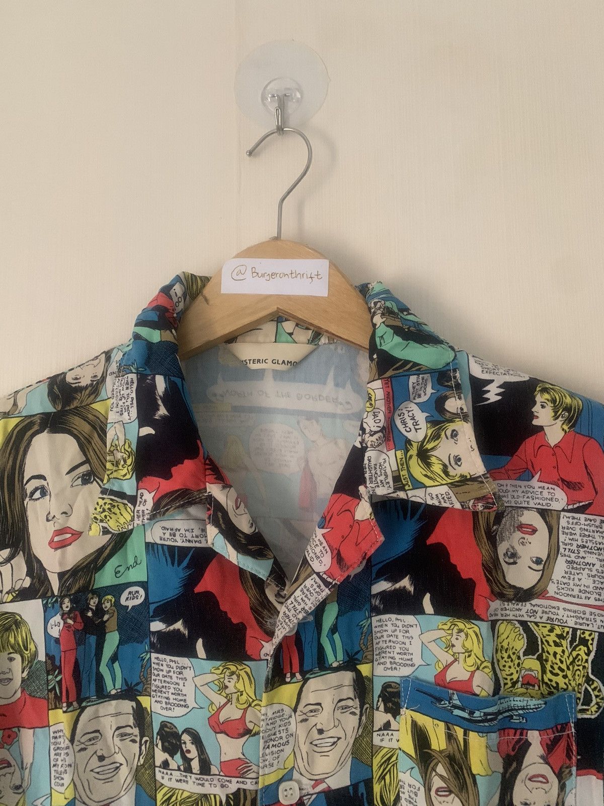 Hysteric Glamour × Japanese Brand × Vintage Hysteric Glamour Comic Button Up Shirt Size L / US 10 / IT 46 - 4 Thumbnail