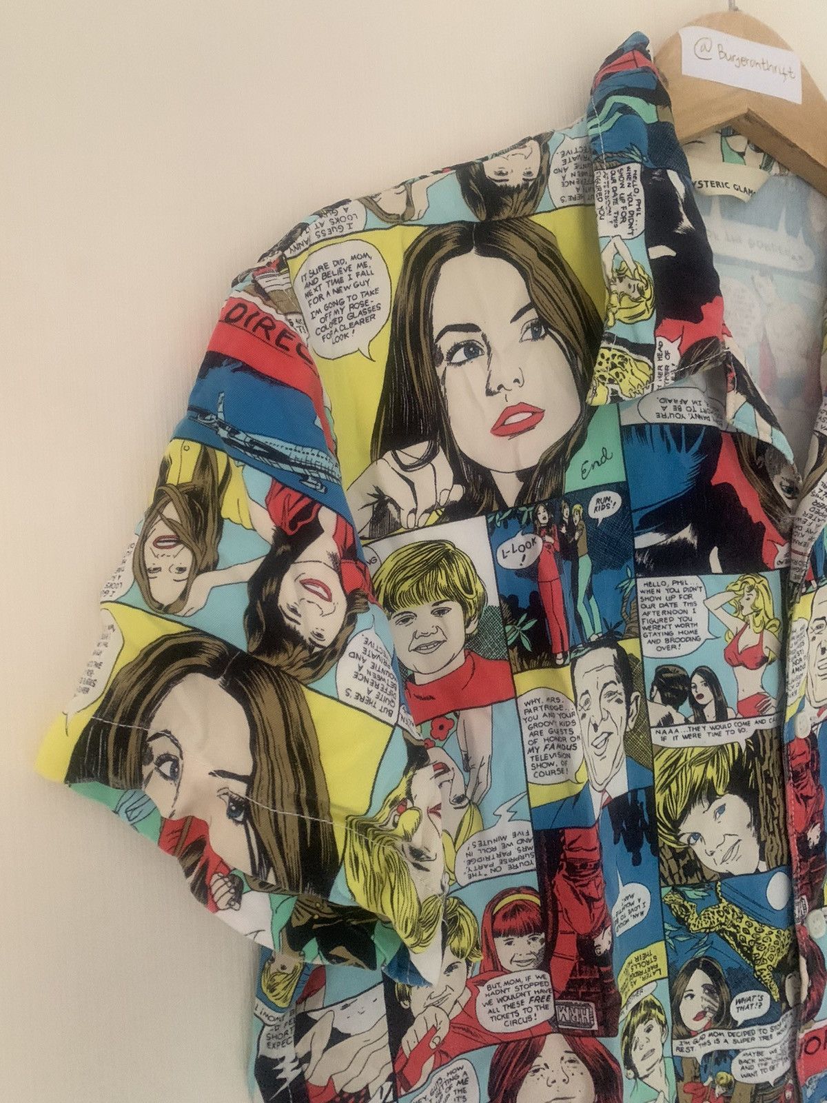 Hysteric Glamour × Japanese Brand × Vintage Hysteric Glamour Comic Button Up Shirt Size L / US 10 / IT 46 - 7 Thumbnail