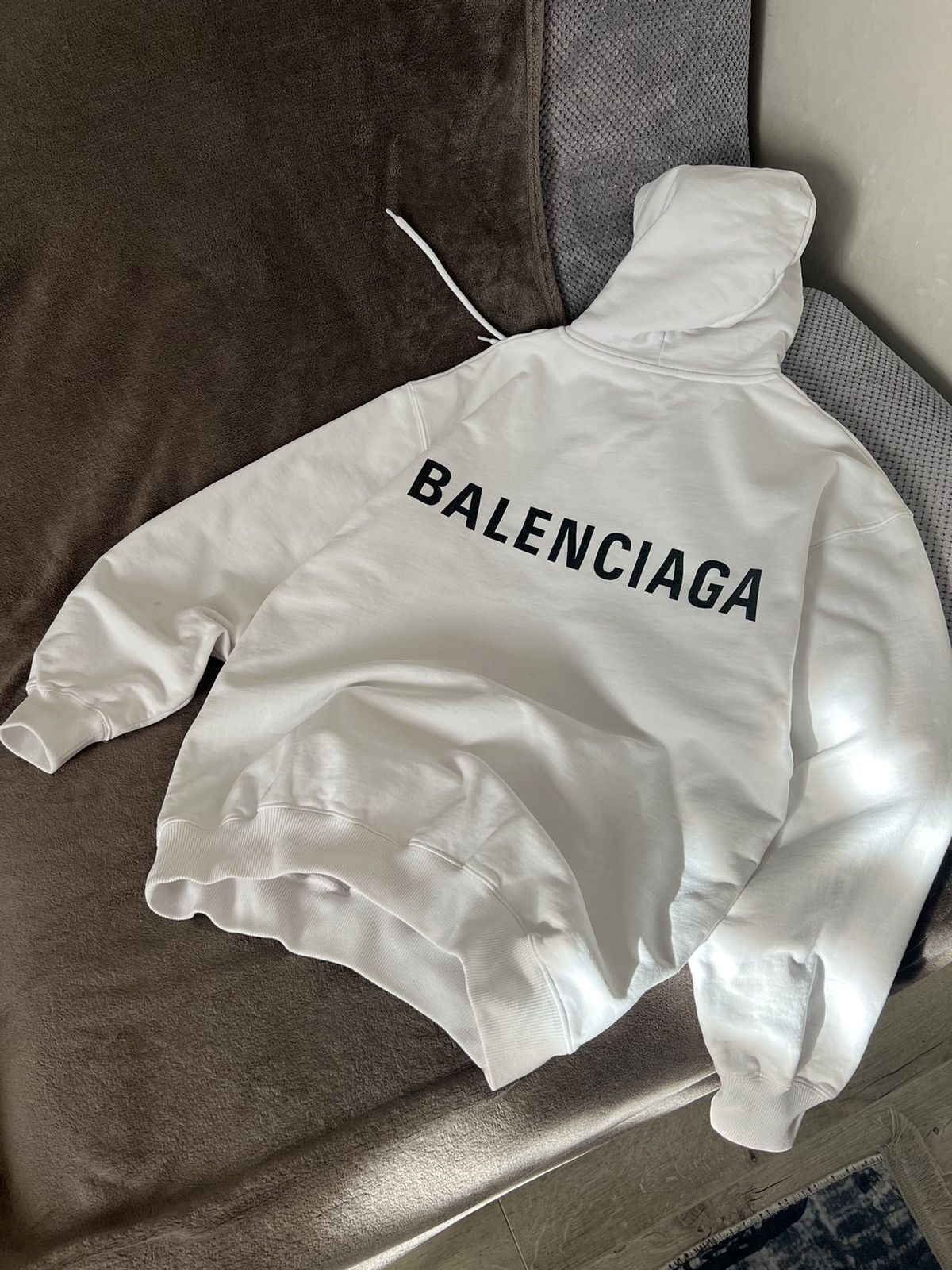 Balenciaga 2017 Fall Winter Archetype Big Logo Black Hoodie