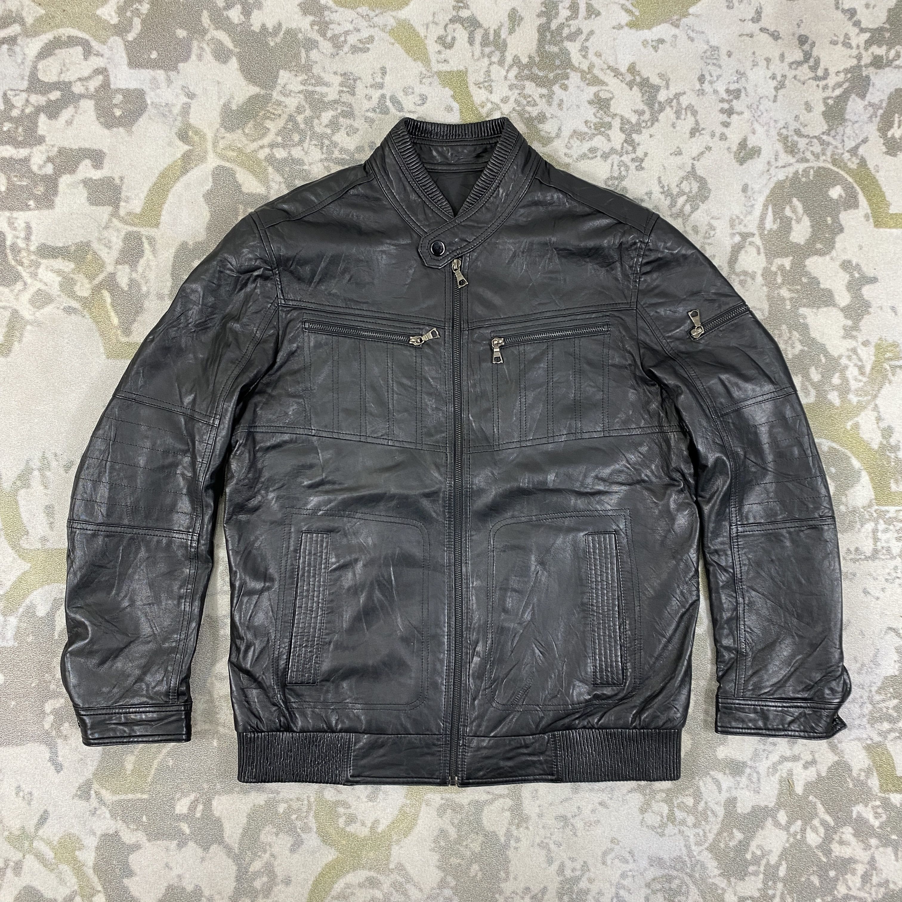 Vintage Vintage Massimo Collection Biker Black Jacket- J427 | Grailed