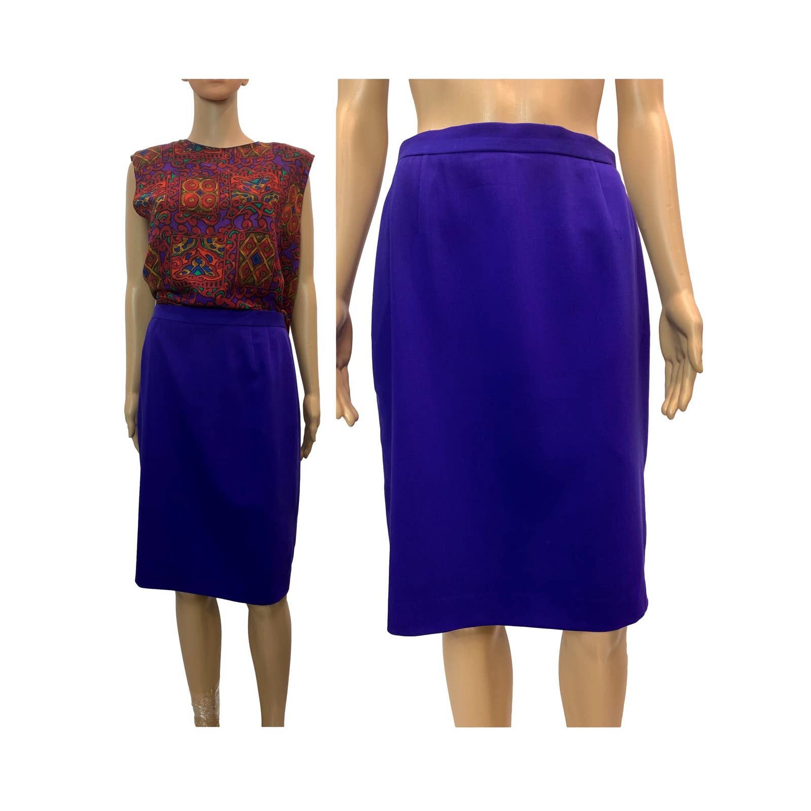 Vintage Vintage Escada Royal Purple Wool Pencil Skirt | W 28 - 29 ...