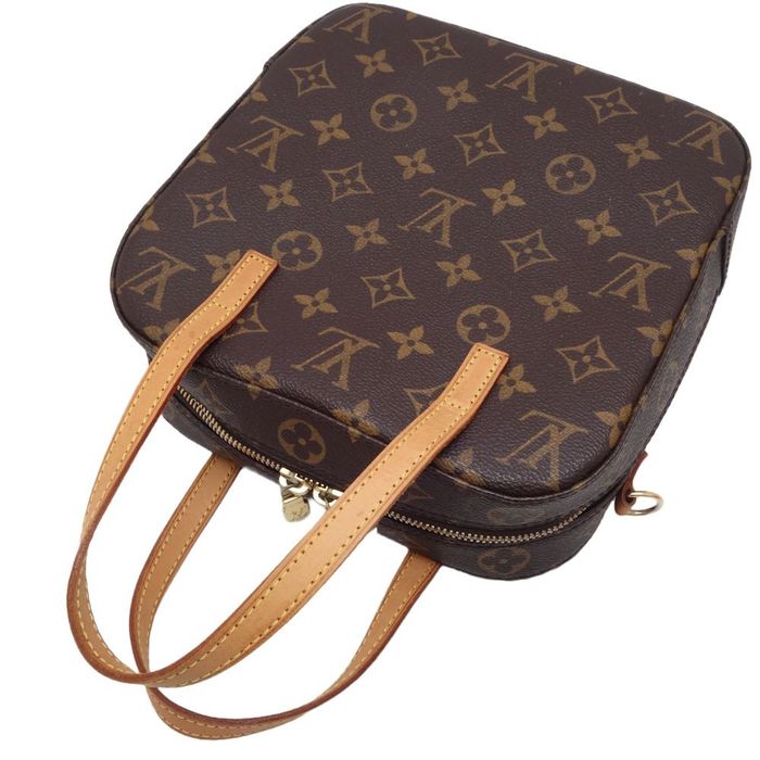 Louis Vuitton Spontini Monogram 2way 868798 Brown Coated Canvas