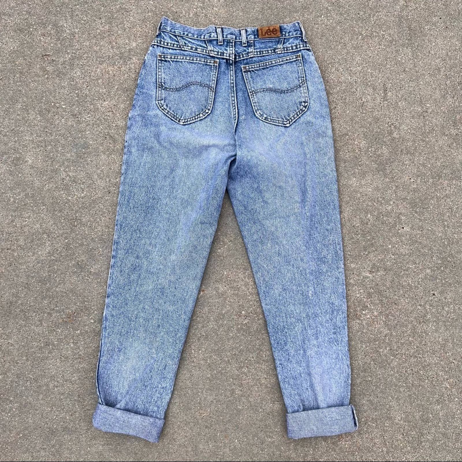 Vintage 80s Lee Stonewashed acid washed high rise wedgy taper jeans ...