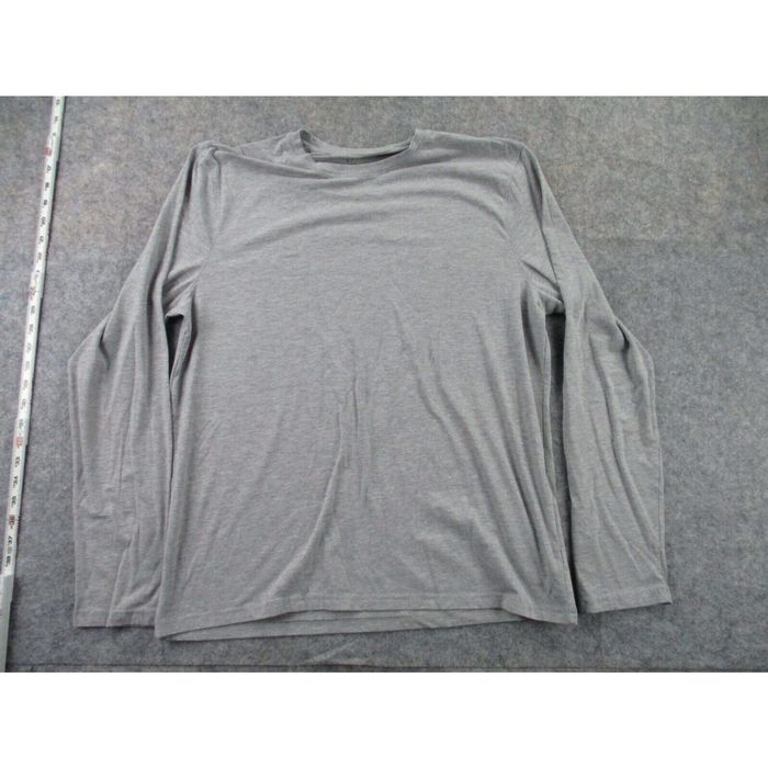 Apt. 9 Apt 9 Mens T Shirt Large Gray Plain Casual Long Sleeve Stretch