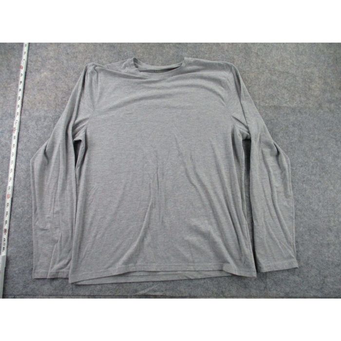 Apt. 9 Apt 9 Mens T Shirt Large Gray Plain Casual Long Sleeve Stretch ...