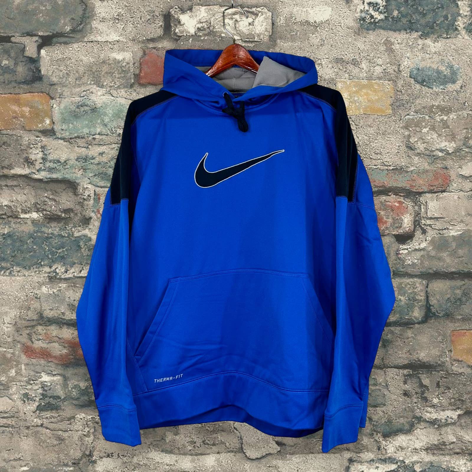 royal blue and volt nike shirt