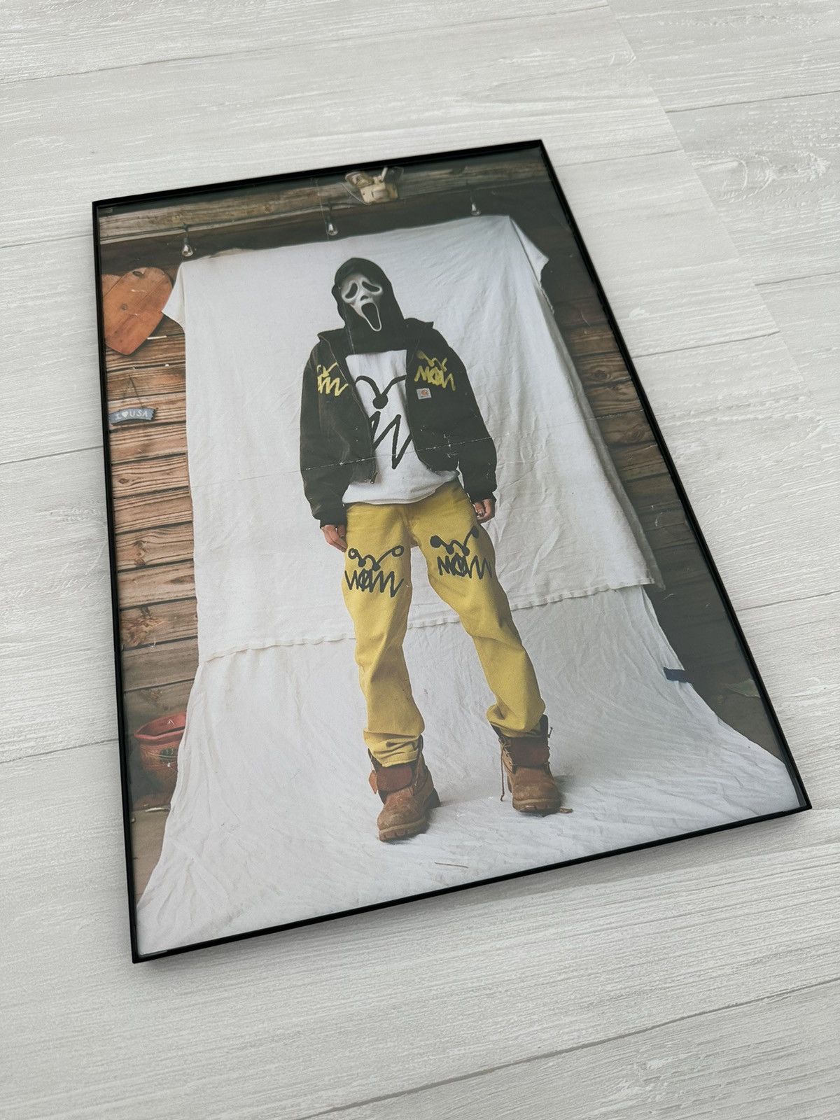image of Asspizza Poster Framed 730 in Black, Men's