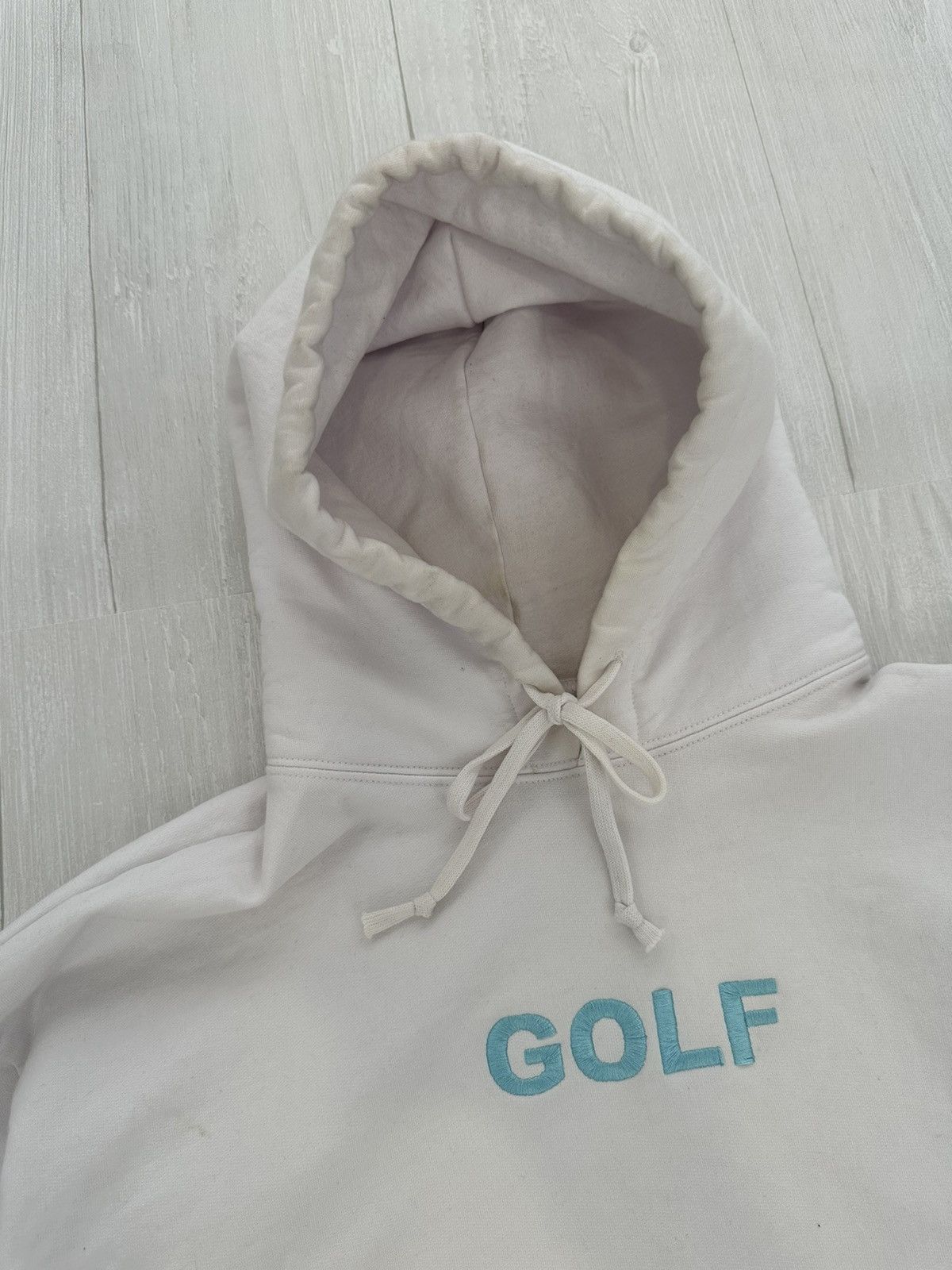 Golf Wang Golf Wang Embroidered White + Baby Blue Logo Hoodie Medium Size US M / EU 48-50 / 2 - 3 Thumbnail