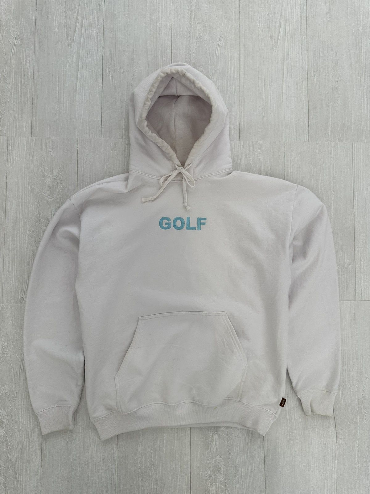 Golf Wang Golf Wang Embroidered White + Baby Blue Logo Hoodie Medium