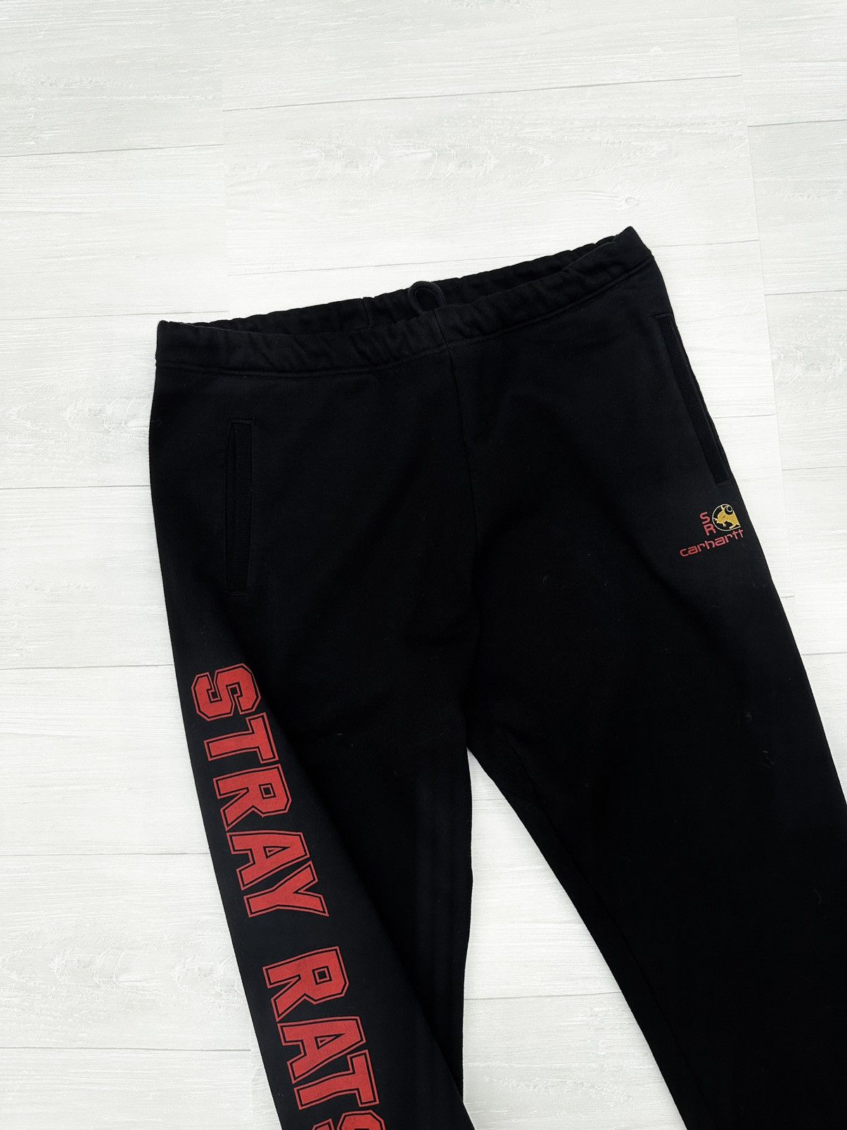 Carhartt Wip × Stray Rats Carhartt W.I.P Stay Rats Black Chase Sweatpants Joggers XL Size US 36 / EU 52 - 2 Thumbnail