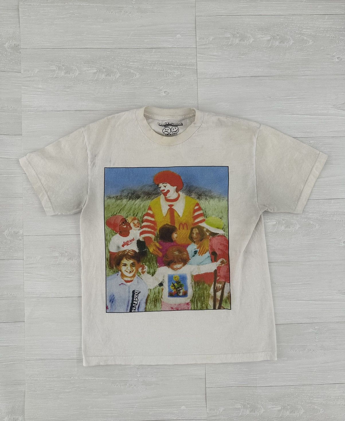 image of Badfriend Airbrush Mcdonald's Tee Sz. Large Bad Friend in White, Men's