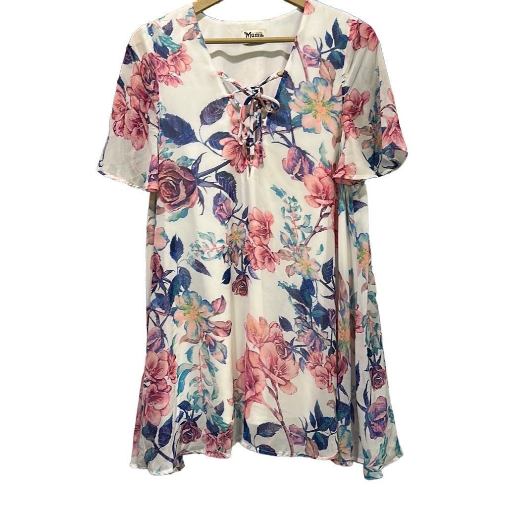 SHOW ME YOUR MUMU Floral Tunic Dress Cover Up Fully Lined Si