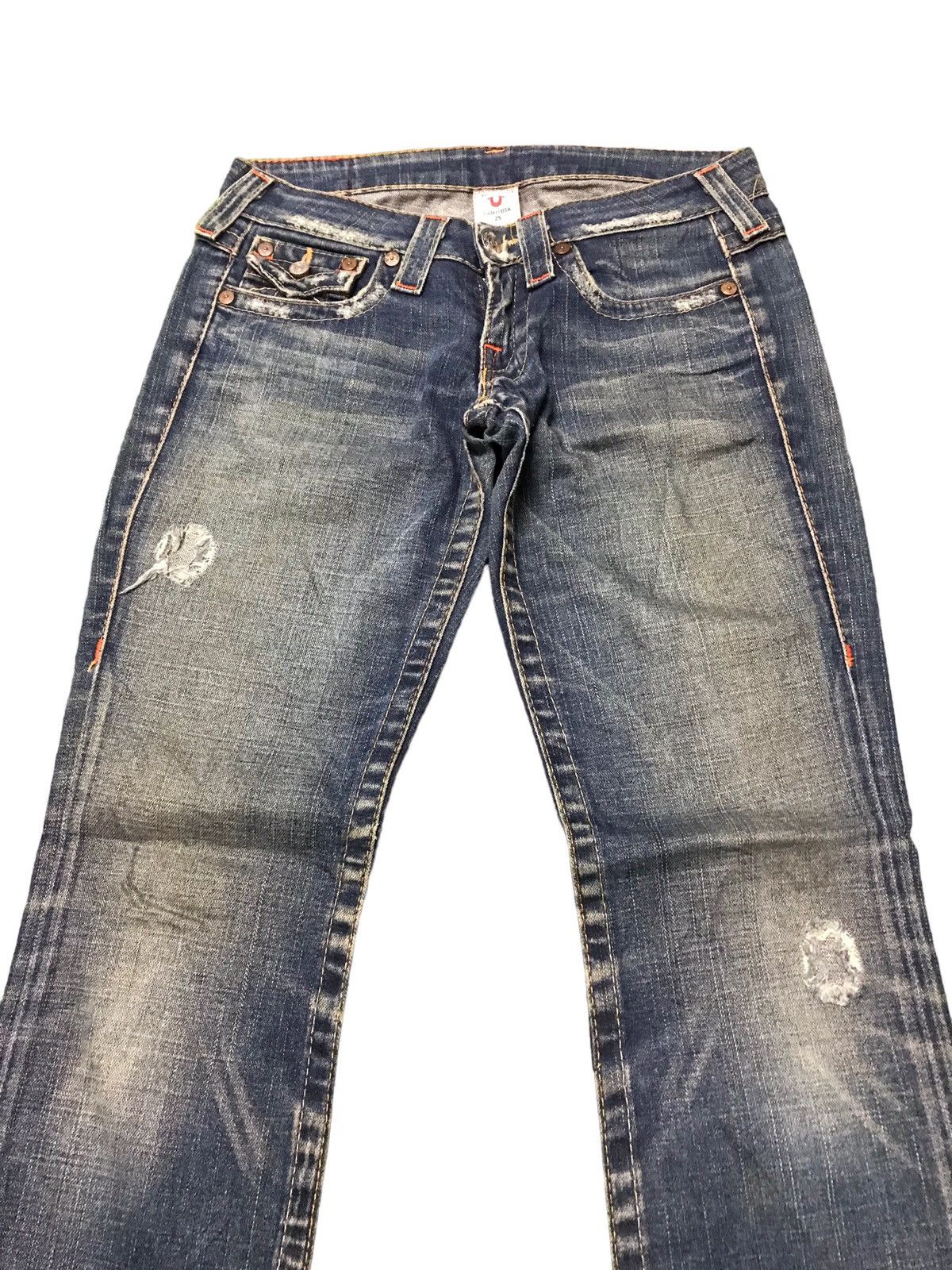 True Religion × Vintage Vintage True Religion Billy Distressed Denim Flared Jeans Size US 29 - 2 Thumbnail