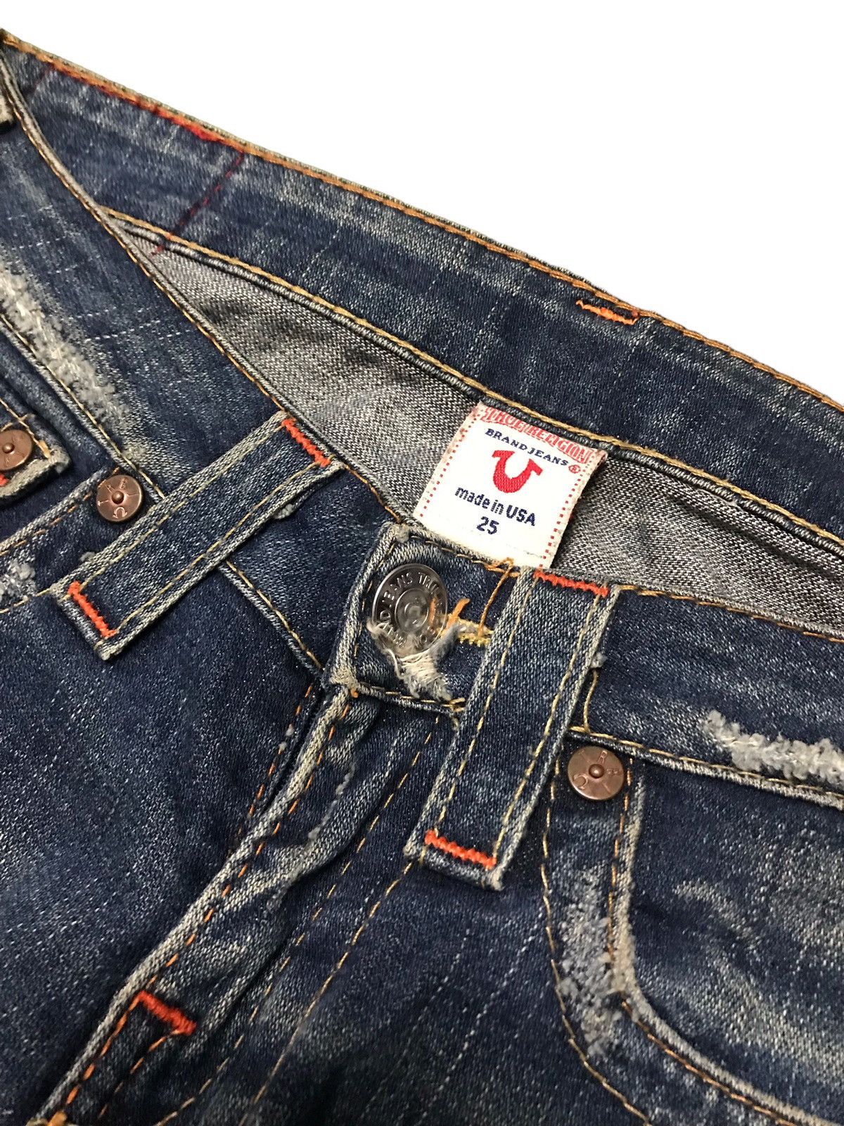 True Religion × Vintage Vintage True Religion Billy Distressed Denim Flared Jeans Size US 29 - 5 Thumbnail